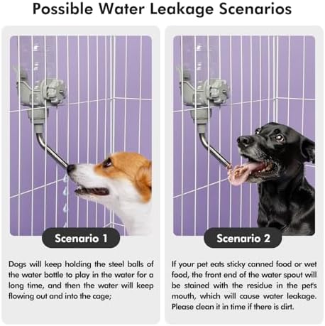 Vannon Rabbit Water Bottle for Cage, Top Fill 34oz Bunny Water Bottle No Drip Automatic Water Dispenser for Dog, Rabbit, Guinea Pig & Small Animals Hanging Cage Water Bottle (Pack of 3) - Image 7