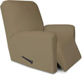 PureFit Stretc Recliner Chair Covers Fleece Soft Couch Covers for Sofa | Tan 4-Pieces Recliner Slipcover Pocket Couch Protector, Fleece Sofa Cover Washable with Non Slip Elastic Bottom by PureFit