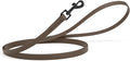 Dogline Biothane Waterproof Dog Leash Strong Coated Nylon Webbing with Black Hardware Odor-Proof Easy to Clean High Performance for Small or Large Dogs Made in USA 4 or 6 ft Lead, Dark Chocolate Brown by Dogline