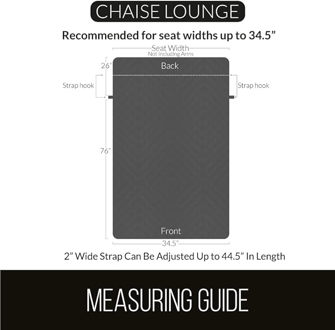 Sofa Shield® Couch Chaise Lounge Slip Cover with Strap, Light Gray Charcoal | Reversible Furniture Protector, Stain and Tear Resistant Cushion Cover, Machine Washable Slipcover for Pets, Cats 70 inch - Image 6