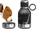 Asobu Buddy Bottle a Stainless Steel Insulated Water Bottle for with Removable Dog Water Bowl and Dog Food and Treat Storage Bowl (Midnight Marble, 37 oz Water Bottle with Bowl) by Asobu
