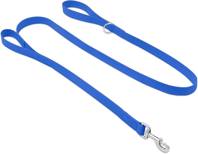 Waterproof Dog Leash with Double Handle, 6 FT Durable Odor-Proof Dog Leashes with Strong Aviation Aluminum Hooks Fits Small Medium or Large Dogs by KiddingPets