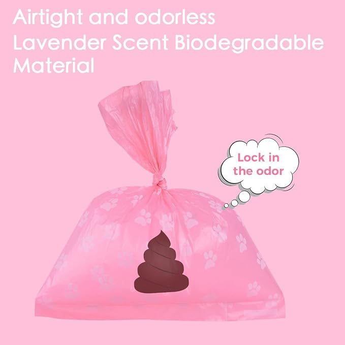 Poop Bags Rolls 256 Count - 9x13 Inches Pink Thickened Leakproof Lavender scent Poo Bags for Dogs, Eco-Friendly Pet Waste Bags for Walking, Home, Travel - Image 4