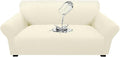 Waterproof Stretch Loveseat Couch Cover - Non-Slip Soft Sofa Slipcover with Elastic Bottom, Washable Leakproof Furniture Protector for Kids, Pets, Dogs & Cats (Loveseat, Light Yellow) by Unknown