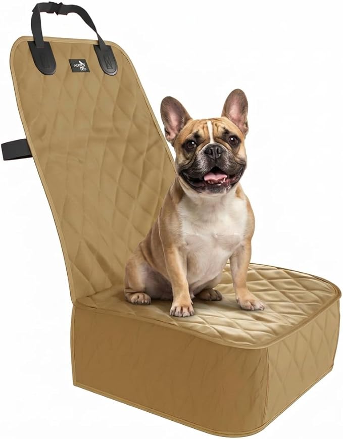 Active Pets Dog Car Seat Cover, Waterproof Front Seat Protector for SUV Truck Sedan, Pet Safety Travel Comfort System with Universal Fit, Beige by ActivePets