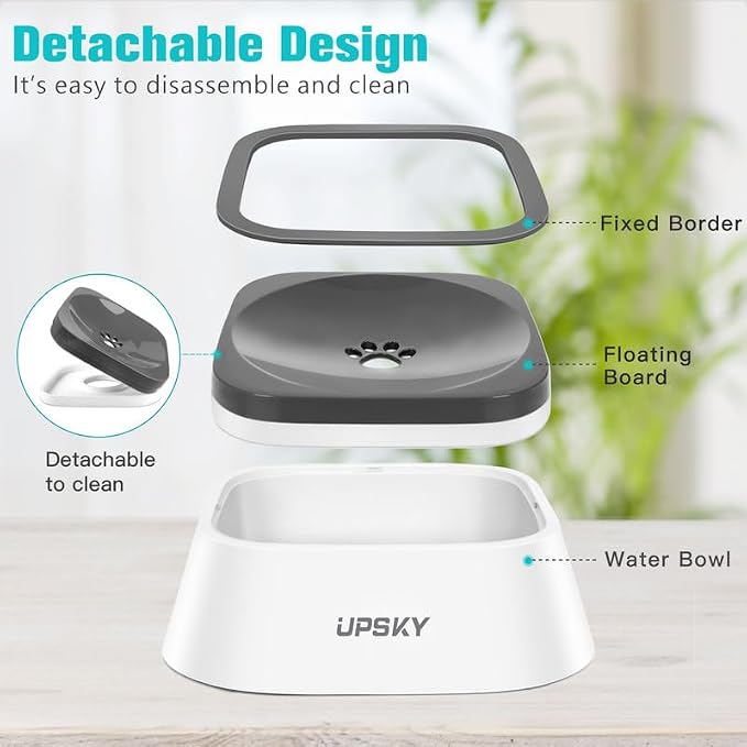 UPSKY 35oz No-Spill Pet Water Bowl, Slow Water Feeder for Dogs and Cats | Splash-Proof Bowls, Slow Drinking Pet Dish, Easy-Clean Dishwasher Safe, Portable For Travel - Image 2