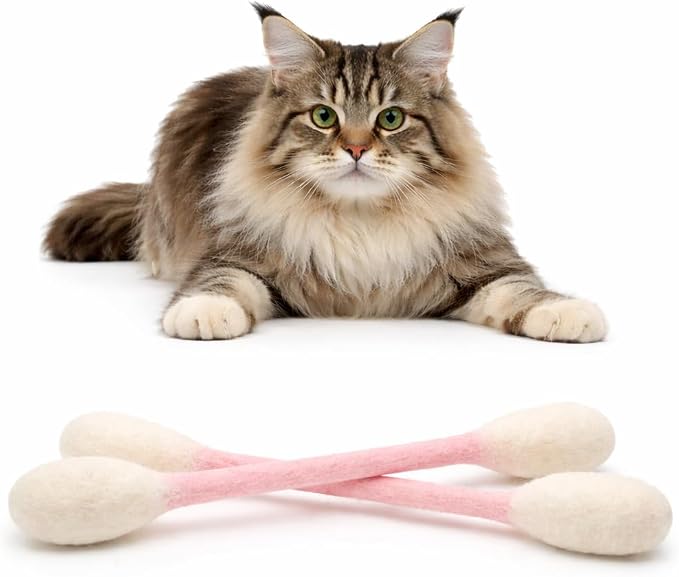 Glaciart One XXL Swabs Cat Toys with Catnip - 2 Pk | Durable for Chew, Cute Cat Toys Interactive Kitty for Boredom, Exercise, & Play | Filled w/Organic Catnip for Anxiety & as Digestive Aid by GlaciartOne