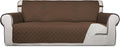 PureFit Reversible Quilted Sofa Cover Dog Couch Covers for Sofa, 66 in | Coffee/Ivory, Water Resistant Couch Protector, Washable Pet Couch Cover with Non Slip and Elastic Straps For Kids by PureFit