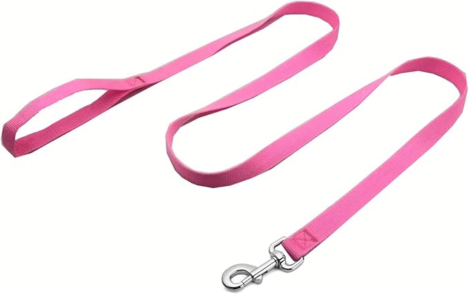 Strong Nylon Dog Leash, 4FT/ 5 FT/ 6FT Dog Leashes for Medium Large Dogs (4FT, Pink) - Image 2