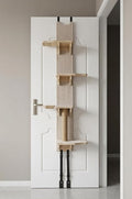 Over the Door Cat Tree Climber | Hanging Cat Wall Shelf with Felt Perches & Sisal Scratching Post | No Drill Cat Climbing Shelves & Window Perch for Cats Inside by ADFurnishes