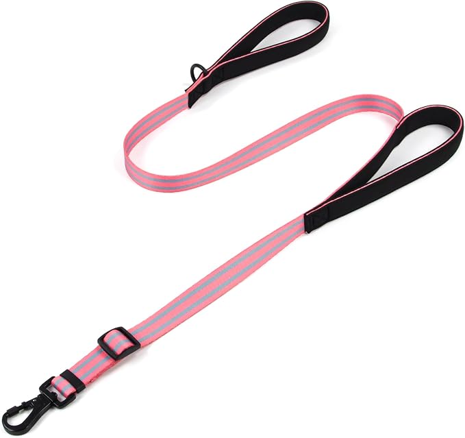 Reflective Double Handle Dog Leash for Large Medium Small Dogs (PG, S) | Heavy Duty, Adjustable with Soft Padded Handles, Traffic Control for Training, Walking, Running by Tiffpaws