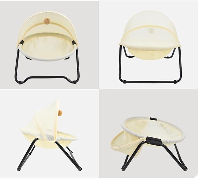 Cat Hammock Bed Elevated cat Bed, Comfortable and Breathable Pet Bed with Awning and Plush Toy, No-Tools Assemble, Cover Removable and Washable, Suitable for Indoor and Outdoor Use - Image 4