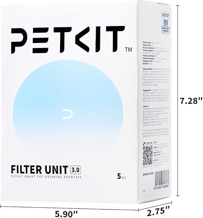 PETKIT Upgraded Filter Units 3.0 for PETKIT Cat Water Fountain 5 pcs | Replacement Fountain Filters for Eversweet 2S/3/3 Pro,Eversweet Solo/Solo2/Solo SE & CYBERTAIL - Image 6