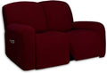PureFit Super Stretch Loveseat Recliner Sofa Couch Cover with Pocket | 2 Seats Non Slip Soft Sofa Slipcover, Washable Reclining Furniture Protector for Kids, Pets (Recliner Loveseat, Wine) by PureFit