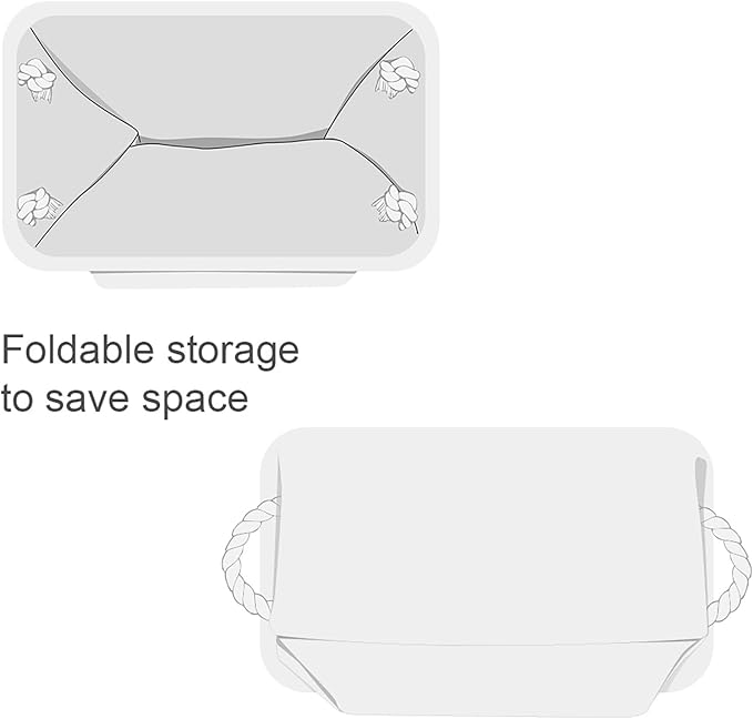 TheWarmHome Storage Basket for Organizing - Small 6 Pack 11.8x7.8x5.2 inch Gifts for Empty with Rope, Fabric Storage Cubes for Decorative Cloth Dog Livehome (White) - Image 7