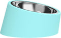 15° Tilted Dog Bowl for Small Dogs Flat-Faced Breeds - Anti-Choke Ergonomic Elevated Feeder Non-Slip Base - 2-in-1 Detachable Stainless Steel Food & Water Bowls - Calm Blue Cool & Clean - (S, Blue) by Unknown