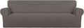 PureFit Stretch Couch Covers for Sofa 4 Seater Slipcovers Taupe | 1-Piece Sofa Cover Washable Soft Couch protector, Couch Slipcover with Non Skid Foam and Elastic Bottom for Kids, Dogs by PureFit