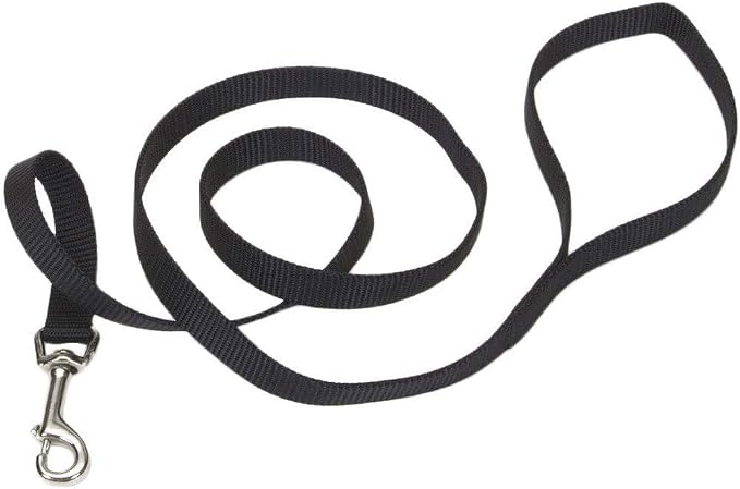 Coastal Pet Single-Ply Dog Leash - Sturdy Pet Leash - Comfortable & Stylish - Resists Fraying - Vibrant & Fade-Resistant Color - Black, 5/8" x 6' by CoastalPet