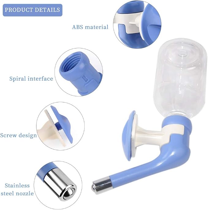 Andiker Dog Water Bottle for Crate, No-drip 350ml Dog Water Dispenser Adjustable and Detachable Installed on the Kennel Cage Water Bottle for Dogs and Puppy Drinking Water - Image 3