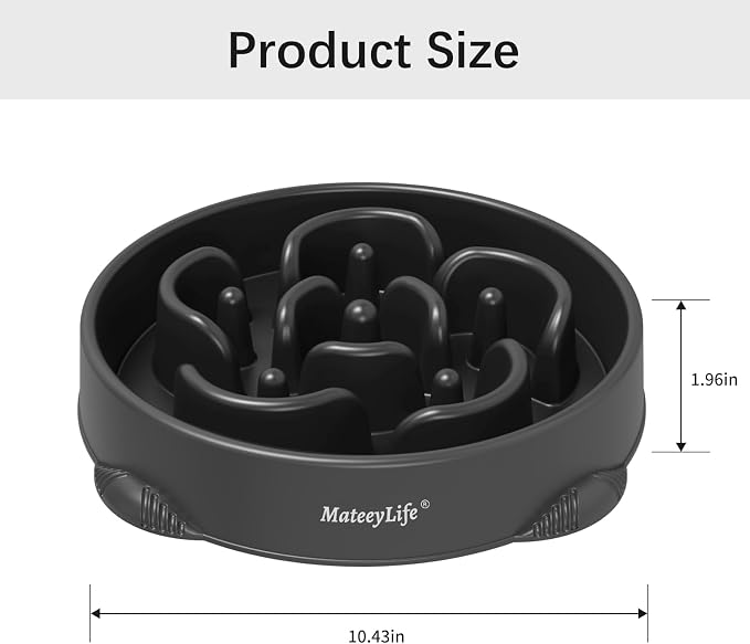 MateeyLife 1-Pack Slow Feeder Dog Bowls, 4 Cups, Dog Puzzle Feeder Bowl | Food-contact safe, dishwasher safe, non-slip base, maze design, for fast eaters, for dogs and cats, daily mealtimes - Image 3