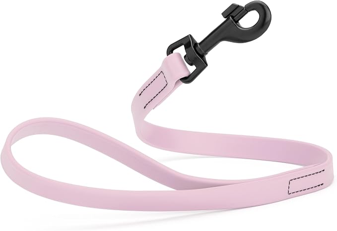 Dogline Biothane Waterproof Dog Leash Strong Coated Nylon Webbing with Black Hardware Odor-Proof Easy to Clean High Performance for Small or Large Dogs Made in USA 2 ft Lead, Pastel Purple by Dogline