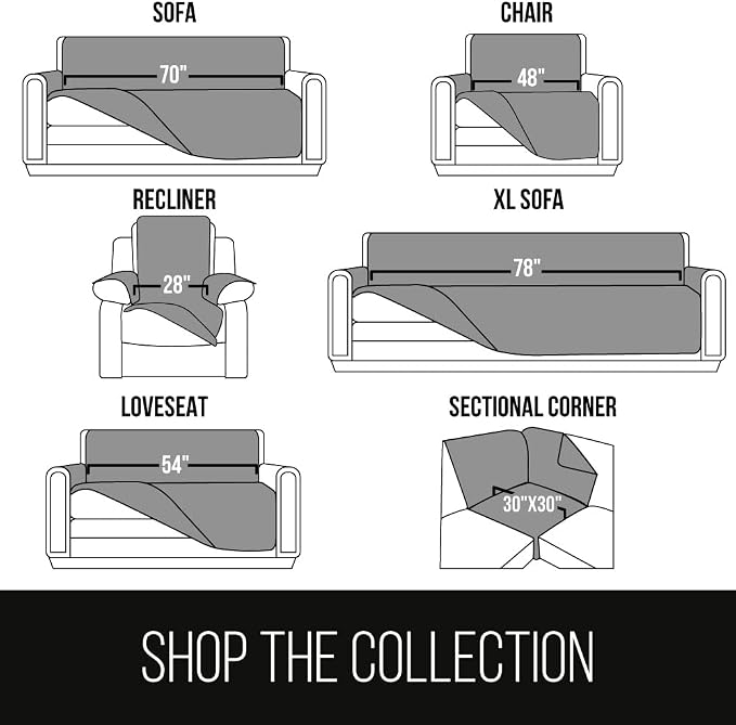 Sofa Shield® Couch Small Recliner Slip Cover for Dogs with Strap, Chocolate | Reversible Furniture Protector, Stain and Tear Resistant Cushion Cover, Machine Washable Slipcover for Pets, Cats 70 inch - Image 9