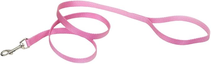 Coastal Pet Single-Ply Dog Leash - Sturdy Pet Leash - Comfortable & Stylish - Resists Fraying - Vibrant & Fade-Resistant Color - Pink Bright, 5/8" x 6' by CoastalPet