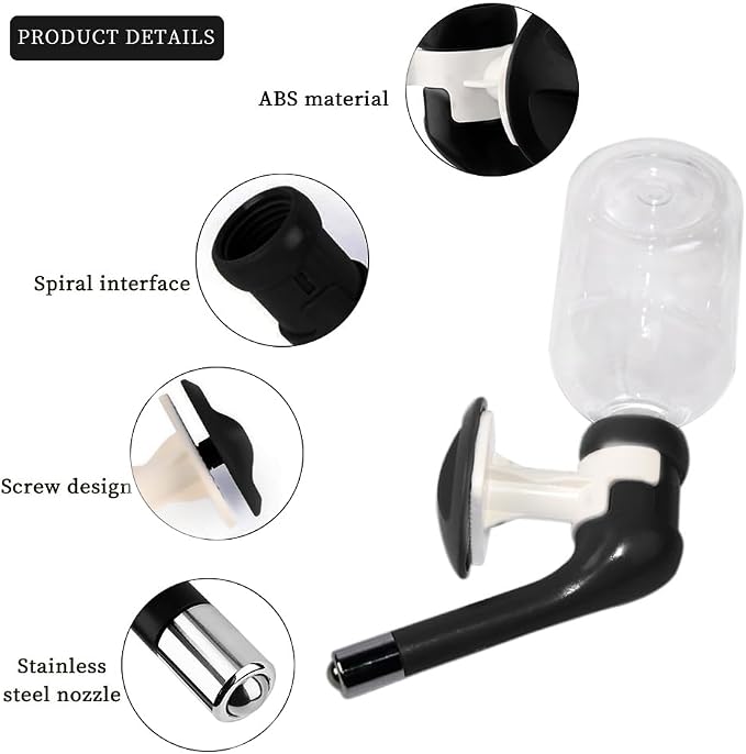 Andiker No-Drip Dog Water Dispenser Bottle-Dog Kennel Cage Water Dispenser Water Drinker Kettle for Pets can be Raised and Lowered Drinking Water Feeding Cage Water Bottle for Dogs (Black) - Image 3