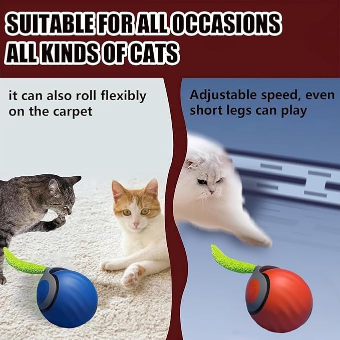 Speedy 2.0 Tail Interactive Cat Toys for Indoor Cats, Automatic Cat Toy with Tail, Electric Rolling Ball on Carpet,Cat Toys for Bored Indoor Adult Cats (Blue) - Image 7