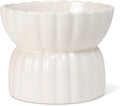 Fringe Studio Scalloped Ivory Small Sculpted Raised Ceramic Feeder (5" Diameter x 4" H, 12 fl.oz.), PetShop Collection (450SM001) by FringeStudio