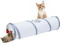 Sheldamy Cat Tunnel, 2-Way Cat Tunnels for Indoor Cats, Collapsible Cat Play Tunnel, Interactive Toy Maze Cat House with 1 Play Ball for Cats, Puppy, Kitty, Kitten, Rabbit (White & Grey) by Sheldamy