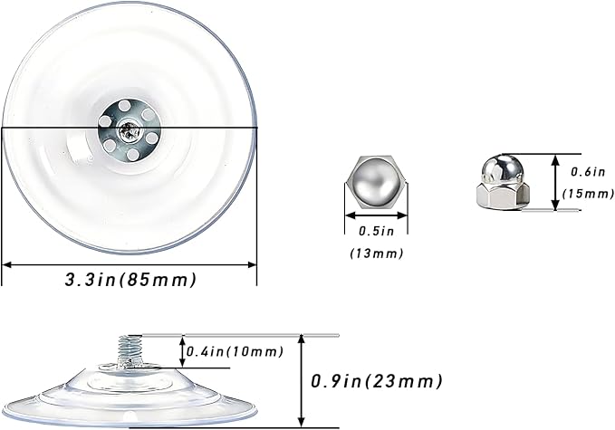 8 Pack Cat Window Perch Suction Cups with Screws, Holds up to 40 lbs Strong Adhesive Replacement Suction Cups for Foldable & Cordless Cat Window Hammock Seat - Image 2