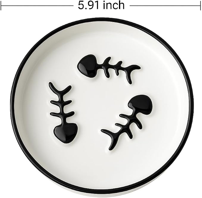 Ceramic Cat Bowls Set, Whisker-Friendly Feeding Dishes, Wet & Dry Food, 2-Pack - Image 5