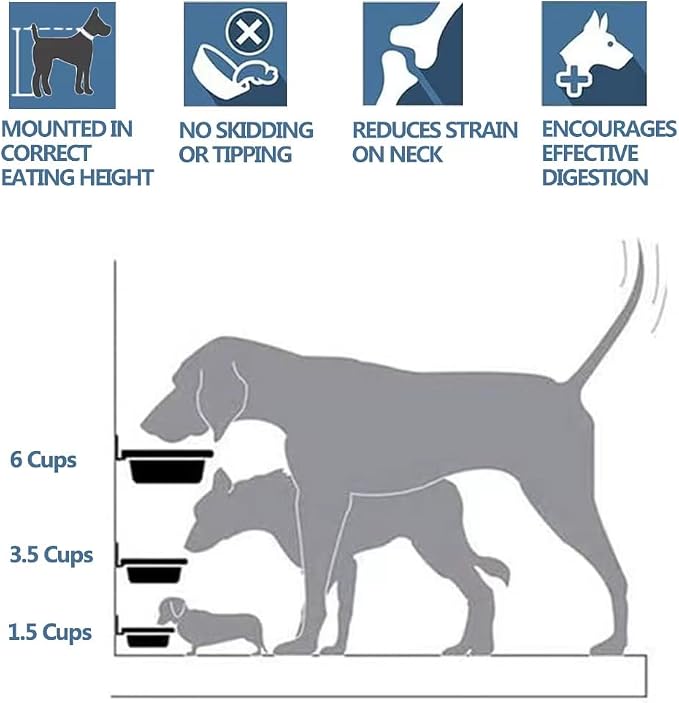 FOYO Elevated Cat Bowls, Raised Cat Food and Water Bowls,Wall Mounted Pet Comfort Feeding Bowls - Image 3