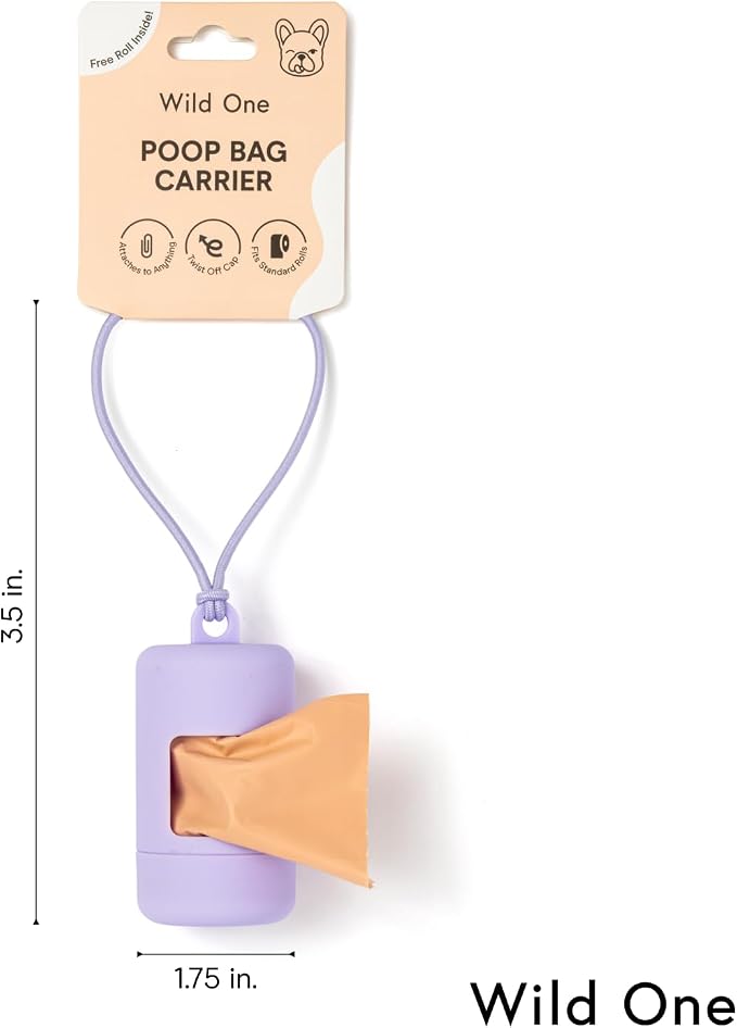 Wild One Dog Poop Bag Holder and Dispenser with Leash Attachment, Leak Proof, Easy Twist Top for Refills, Includes 1 Box Of Bags, Blush - Image 6