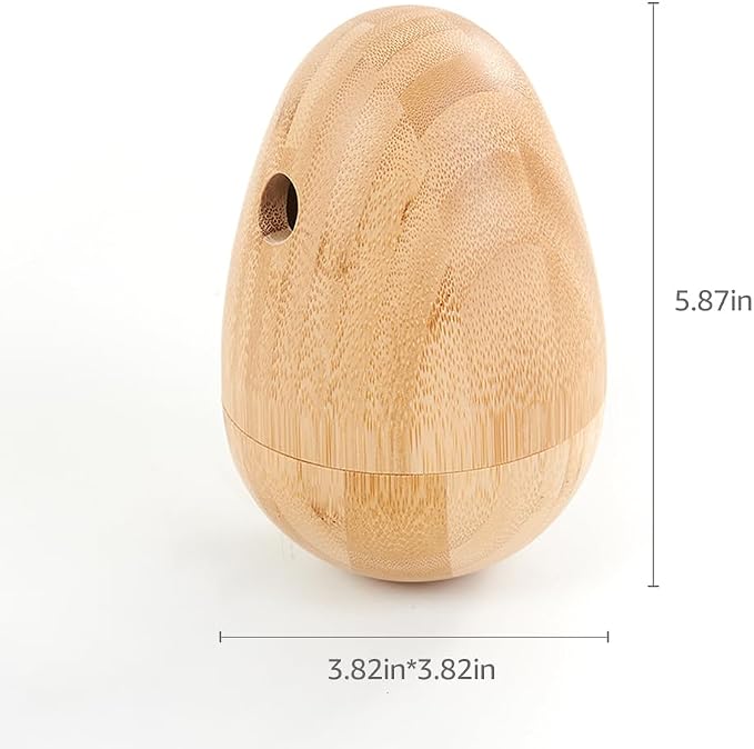 LOOBANI Bamboo Treat Dispenser Wobble Toys Enrichment Puzzle Food Dispenser Ball Toy IQ Training for Small Medium Dog - Image 7