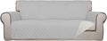 PureFit Reversible Quilted Sofa Cover, Water Resistant Slipcover Furniture Protector, Washable Couch Cover with Non Slip Foam and Elastic Straps for Kids, Pets (Sofa,Light Gray/Ivory) Large | Light Gray/Ivory, Water Resistant Couch Protector, Washable ... by PureFit