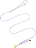 5FT Dog Leash 5/16 inch Puppy Cat Rope Lead | Light Purple, with Anti-tangle Swivel Clip, Comfortable Non-slip Grip Handle, Ideal for Daily Walks, for Small Medium Dogs by Sunraymascota