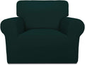 PureFit Super Stretch Chair Covers Fleece Couch Covers for Sofa Deep Teal | 1-Piece Spandex Couch Cover Soft Couch Protector, Sofa Cover Washable with Non Skid Foam and Elastic Bottom for Kids, Dogs by PureFit
