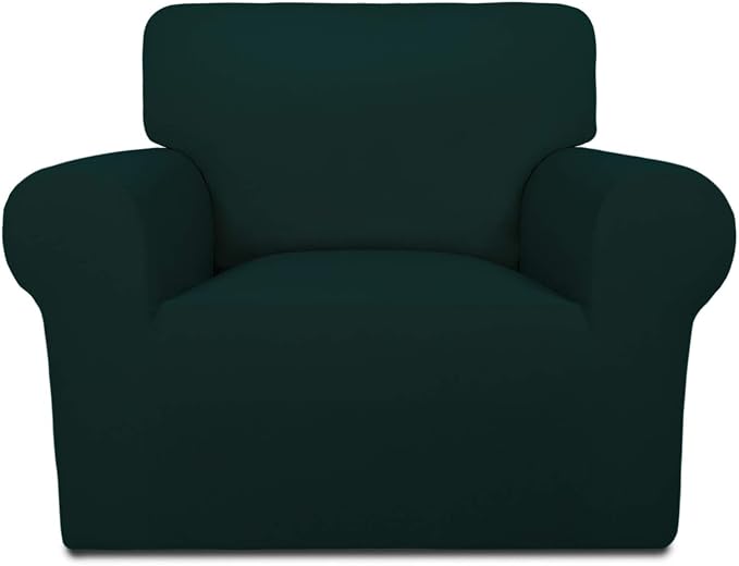 PureFit Super Stretch Chair Covers Fleece Couch Covers for Sofa Deep Teal | 1-Piece Spandex Couch Cover Soft Couch Protector, Sofa Cover Washable with Non Skid Foam and Elastic Bottom for Kids, Dogs by PureFit