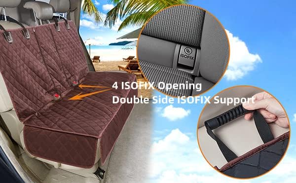 ANOSOSPECIAL Dog Car Seat Cover for Back Seat Cover for Kids,Non Stick Fur Rear Seat Protector for Pet,Nonslip Waterproof Universal Fit Interior for Auto SUV(XL, Coffee Brown) - Image 5