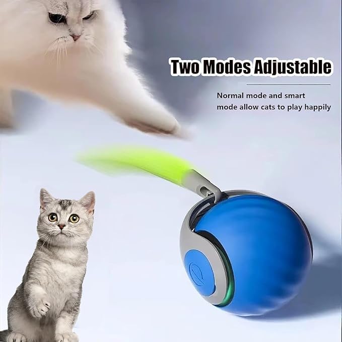 Speedy 2.0 Tail 2 Packs Interactive Cat Toys for Indoor Cats, Automatic Cat Toy with Tail, Electric Rolling Ball on Carpet,Cat Toys for Bored Indoor Adult Cats - Image 8