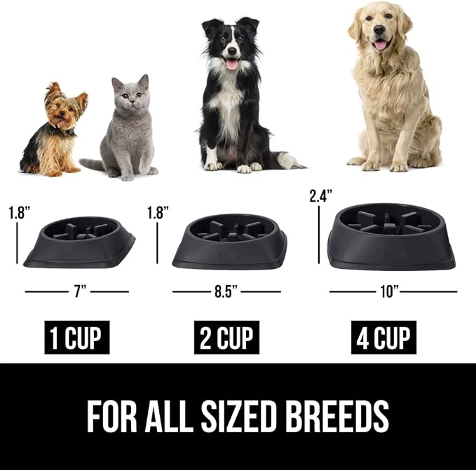 GORILLA GRIP® Patented Slow Feeder Dog and Cat Bowl, BPA Free, 4 Cup Black | Interactive Puzzle Toy for Food Training Enrichment, Keeps Pets Busy and Prevents Puppy Overeating, All Breeds - Image 6
