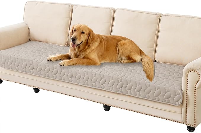 Ameritex Waterproof Pet Bed Cover Anti-Slip Dog Bed Blanket for Sofa and Furniture Waterproof New Pattern Design (Khaki, 30x90 Inch (Pack of 1)) by Ameritex