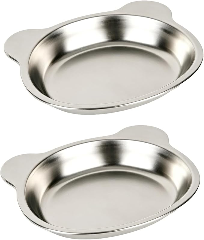 Cat Bowl 2PC,5.9" Shallow Cat Food Dishes,Metal Cat Bowl | 304 Stainless Steel,Extra Shallow Bowls for Whisker-Friendly Feeding,Heavy Duty,Puppies Dishes,Dishwasher Safe - Image 2