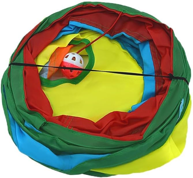 3-Way Collapsible Cat Tunnel Tube Toy Rainbow Y — Interactive Play Tunnel with Hanging Ball & Peek Hole for Indoor Cats, Kittens, Puppies & Rabbits | Hours of Fun & Exercise - Image 7