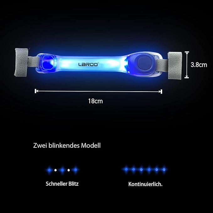 LaRoo LED Dog Collar Light, Hook & Loop Pet Safety Night Light, Glowing LED Strip for Dog Collar Leash Harness, High Visibility Waterproof Dog Lights for Night Walking Running Camping (Blue) - Image 9