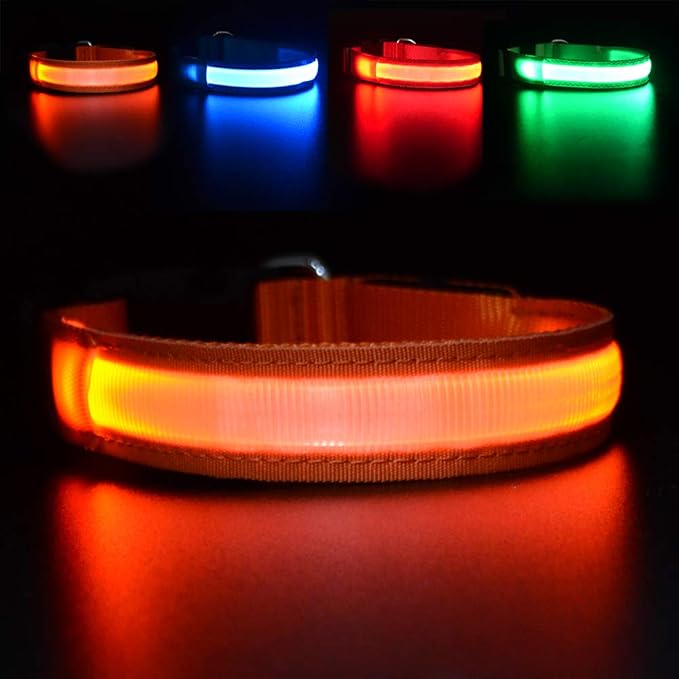 MASBRILL LED Dog Collar-Light Up Dog Collars Rechargeable Waterproof Lighted Dog Collar Night Walking Glow Collar for Small Medium Large Dogs by MASBRILL