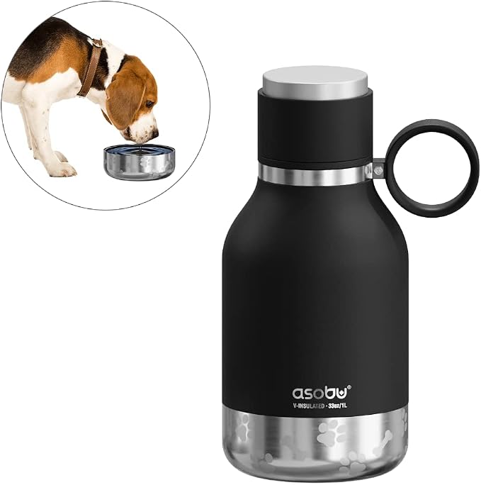 Asobu Buddy Bottle, a Stainless Steel Insulated Water Bottle with Removable Dog Water Bowl and Dog Food and Treat Storage (Midnight Marble, 37 Oz) - Image 8