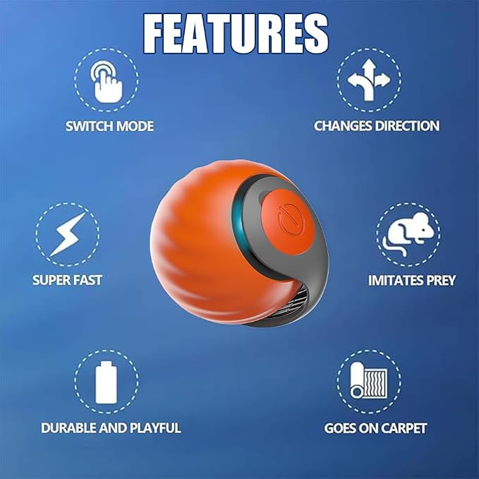 Interactive Cat Toys for Indoor Cats, 2Packs and 4 Tails | Safe and Environmentally Friendly Material, Two Speed Modes, USB Charging, Move Cat Toys Ball Suitable for Kittens/Adult Cats - Image 5